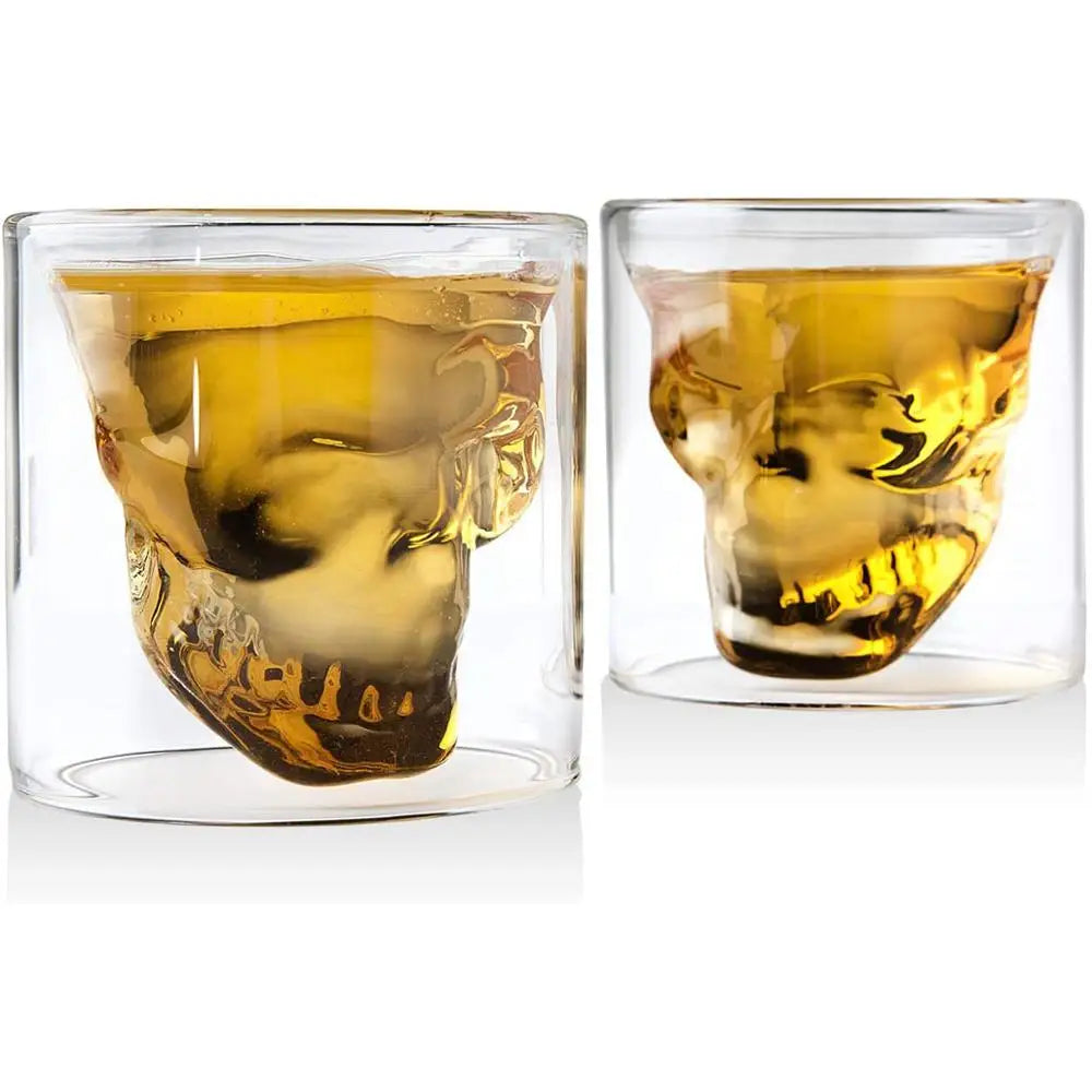 Transparent Skull Glass Wine Decanter,Whiskey Skull Shot Glasses,Skeleton Wine Glass For Bar Family Halloween Decoration Mug