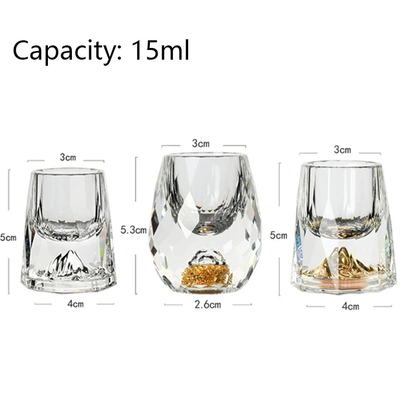 Crystal Glass Wine Glasses Gold Foil Drinkware Cocktail Shot Whiskey Vodka Beer Mugs Home High-End Sets Creative Bar Liquor Cups