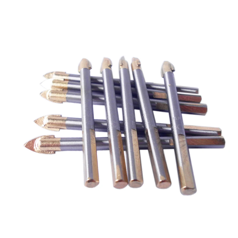 BOSI 10Pc 6mm Porcelain Spear Head Ceramic Tile Glass Marble Drill Bits Set