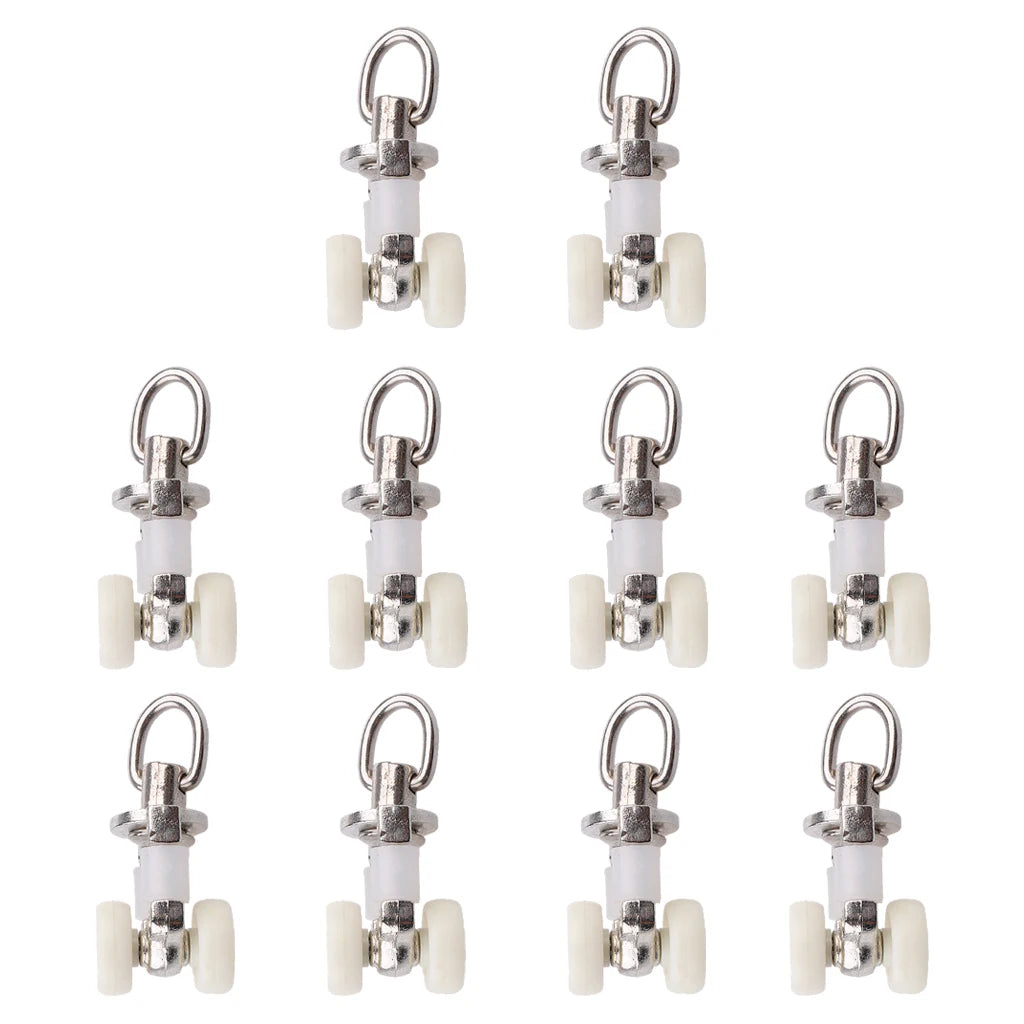 20pcs Metal  Curtain Track Glider Rail Sliding Roller Wheels Hook Ceiling Carrier for Shower Curtain Drapes Sheer Valance - 26mm