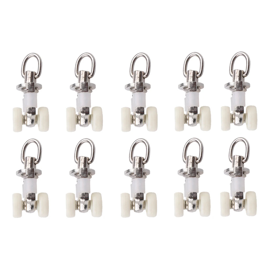 20pcs Metal  Curtain Track Glider Rail Sliding Roller Wheels Hook Ceiling Carrier for Shower Curtain Drapes Sheer Valance - 26mm