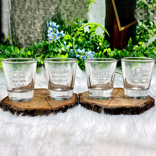 Personalized Wedding Favors Shot Glasses Custom Engraved Logo Whiskey Monogrammed Cup Bachelor Party Best Man Groom Gifts