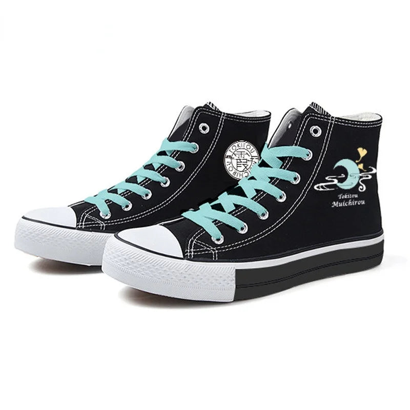 Anime Demon Slayer Cosplay Tokitou Muichirou Casual Spring Autumn High-top Student Men Women Canvas Shoes