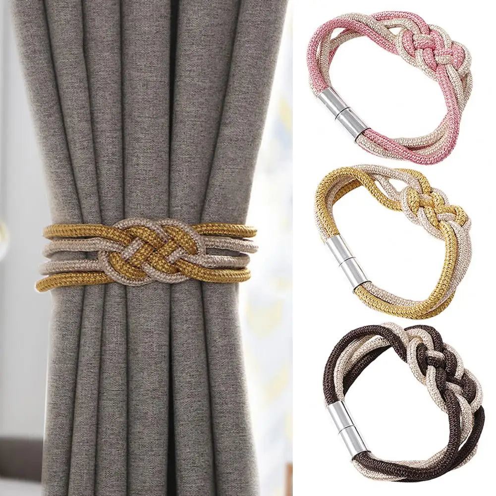 2Pcs Magnetic Curtain Tieback Beautiful Reusable Curtain Tieback Window Drapes Buckle Tie Home Decor Household Supplies