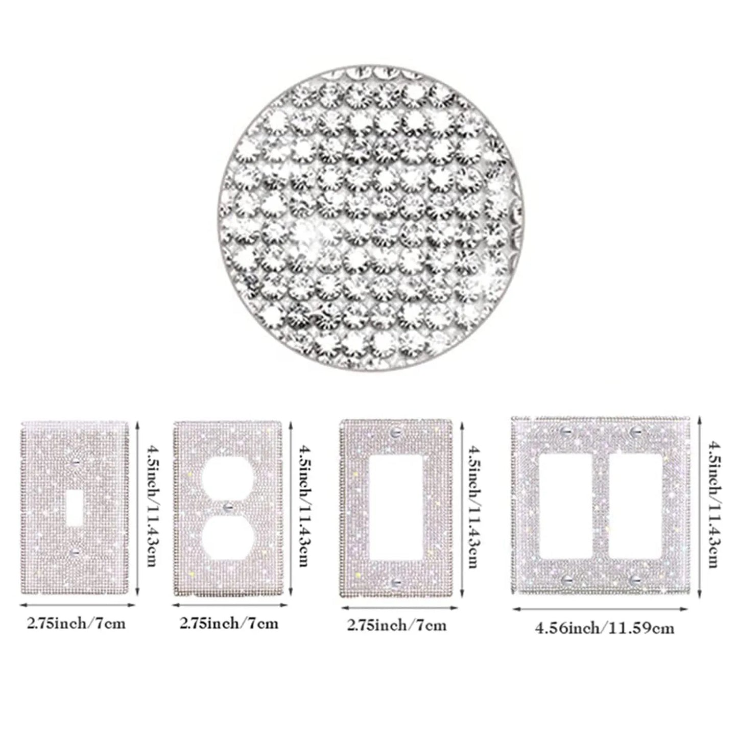 Shiny Wall Plate Cover Rhinestone Outlet And Light Switch Covers Silver Shiny Silver Rhinestones Wall Plate Wall Plates