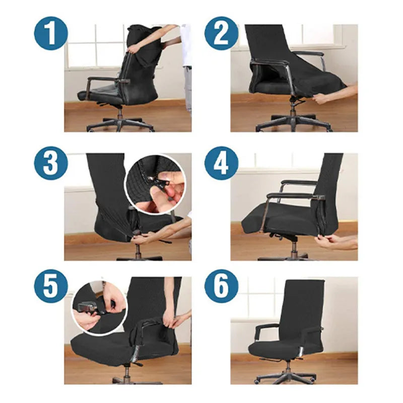 Computer Chair Cover Modern Spandex Slipcovers Office Chair Case Armrest Cover Dust Cover Removable Anti-dirty Chairs Slipcover