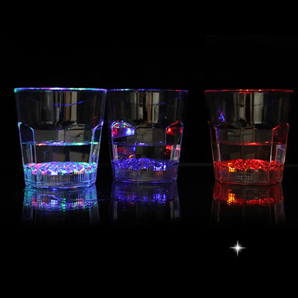 12pcs Light Up LED Cups Automatic Flashing Drinking Cup Color Changing Beer Whisky Mugs Shot Glasses Bar Club Party Supplies