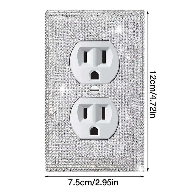 4 Pcs Shiny Wall Plate Cover Switch Panel Diamond Sticker Rhinestones Wall Plates Light Switch Decals Decorative Bling Outlet