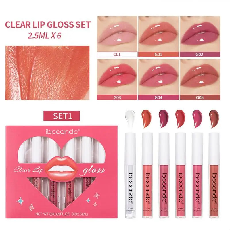 Liquid Lipstick Moisturizing Gloss Lip Stains 6pcs Tinted Lip Gloss Lip Glaze Hydrating And Moisturizing Glossy Plumping Lip