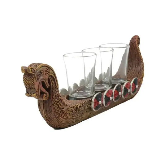 Personality Retro Viking Shot Glasses Set Simplicity Light Luxury Resin Shot Glass Shooter Holder Viking Shot Glasses Holder New