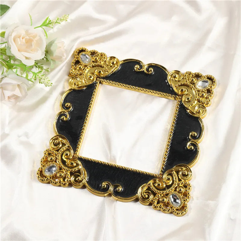 1pcs Wall Sticker Gold Silver Resin Light Switch Cover Single and Double Surround Socket Frame Rose Edge Home Office Decoration