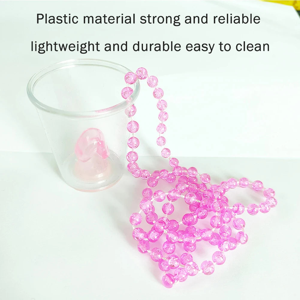 12pcs Novelty Beaded Plastic Wedding Bechelorette Night Out Birthdays Party Accessories For Hen With Chain Shot Glasses Necklace